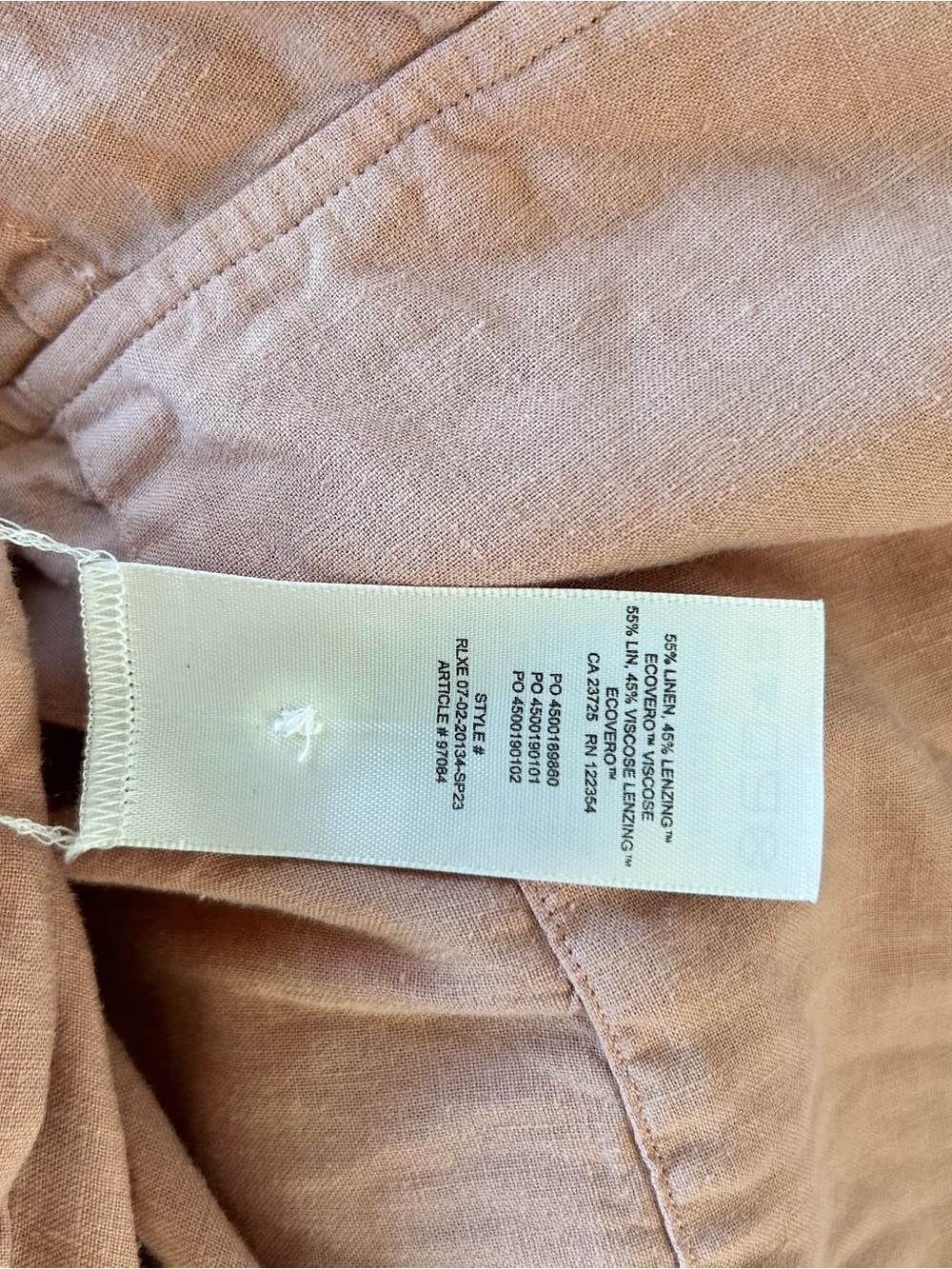 Wilfred free|Salmon Men's Oversized Button-Down Linen Shirt sz small - Picture 8 of 8